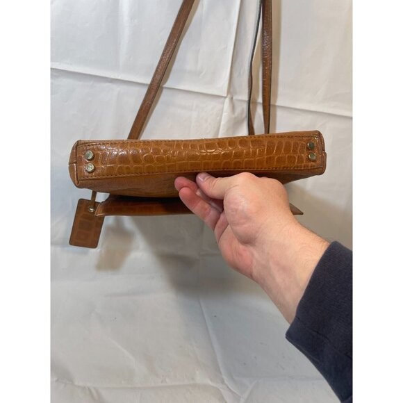 ASHWOOD Croc Embossed Leather East West Small Crossbody Bag Purse - Picture 13 of 14